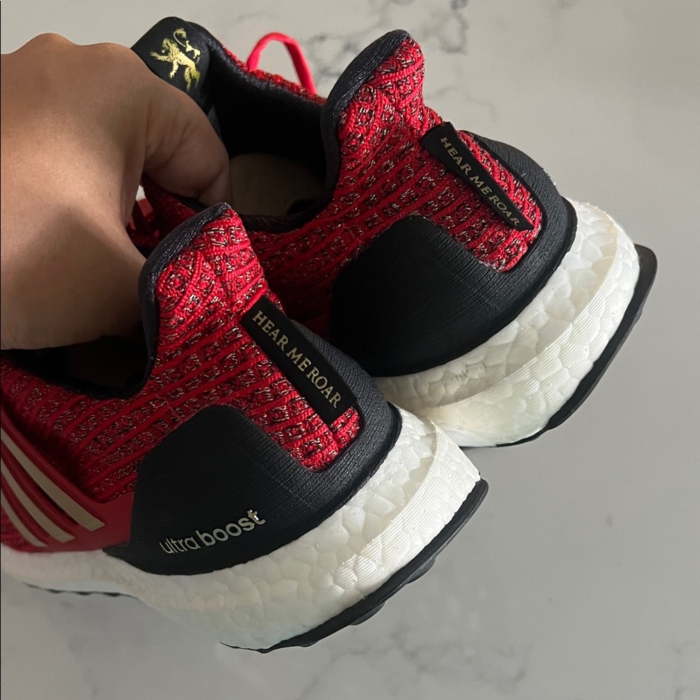 Adidas Ultraboost x GOT  Red and Gold Running Shoes - Picture 3 of 7